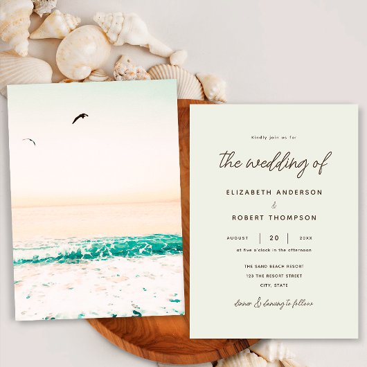 Retro Ocean Zomer Eenvoudige Minimalistische Stran Kaart