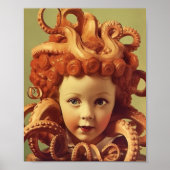 Retro Octopus Doll Head Assemblage Poster (Voorkant)