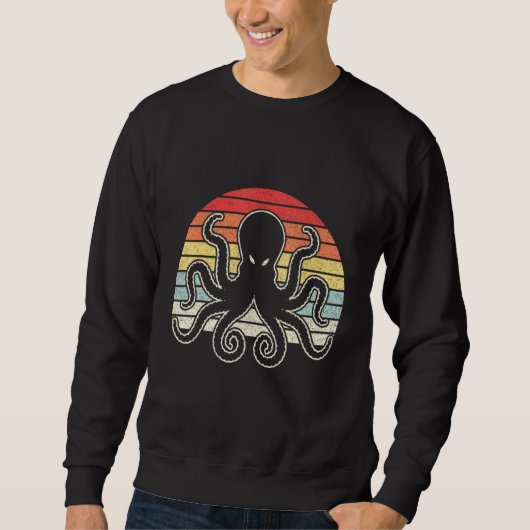 retro octopus kraken oceaan trui (Voorkant)
