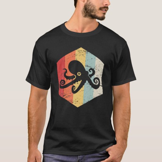 Retro Octopus Zee creatie T-shirt (Voorkant)