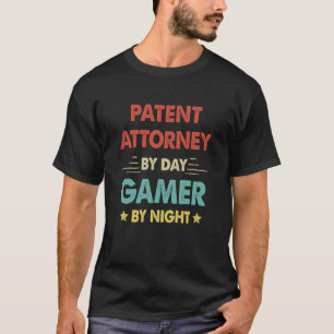 Retro octrooigemachtigde Overdag Gamer 's Nachts T-shirt