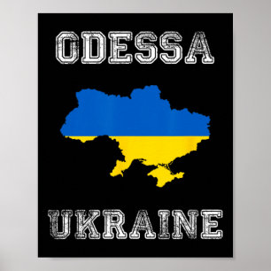 Retro Odessa Oekraine Gedecoreerde Oekraïense Vlag Poster