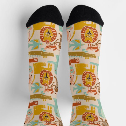 Retro Oerwoud Dieren Schattige Patroon Sokken (Top)