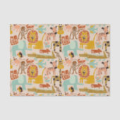 Retro Oerwoud Dieren Schattige Patroon Tissuepapier (Voorkant)