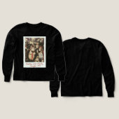 Retro Oerwoud Familie Ezel Crew Lange Mouw T-shirt (Voorkant /achterkant)