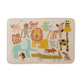 Retro Oerwouden Schattige geïllustreerd Badmat (Voorkant)