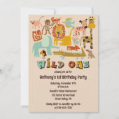 Retro Oerwouden Wild Een Eerste Verjaardag Kaart (Voorkant)