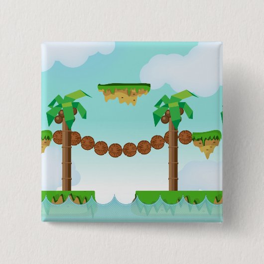 Retro of klassiek platformspel vierkante button 5,1 cm (Voorkant)