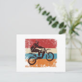 Retro Off Road Motorcycle Motocross Enduro Briefkaart (Staand voorkant)