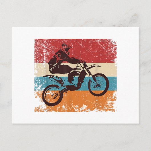 Retro Off Road Motorcycle Motocross Enduro Briefkaart (Voorkant)