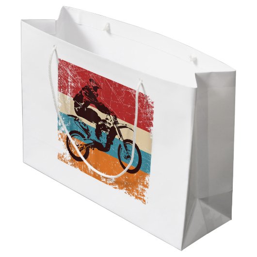 Retro Off Road Motorcycle Motocross Enduro Groot Cadeauzakje (Achterkant Gekanteld)