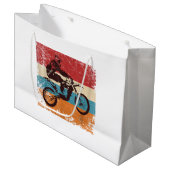 Retro Off Road Motorcycle Motocross Enduro Groot Cadeauzakje (Voorkant Gekanteld)