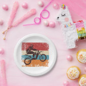 Retro Off Road Motorcycle Motocross Enduro Papieren Bordje (Feest)