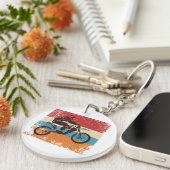 Retro Off Road Motorcycle Motocross Enduro Sleutelhanger (Voorkant Rechts)