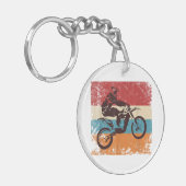 Retro Off Road Motorcycle Motocross Enduro Sleutelhanger (Voorkant Links)
