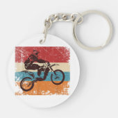 Retro Off Road Motorcycle Motocross Enduro Sleutelhanger (Achterkant)