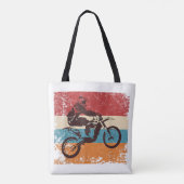 Retro Off Road Motorcycle Motocross Enduro Tote Bag (Achterkant)