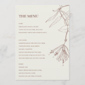 RETRO OFF WHITE BLUSH LINE DRAWING FLORAL MENU (Voorkant)