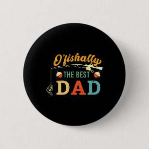 Retro Ofishally De Beste Vader Vissen Vader Visser Ronde Button 5,7 Cm