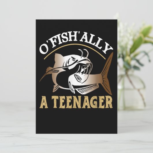  Retro O'Fishally Een tiener Kaart (Staand voorkant)