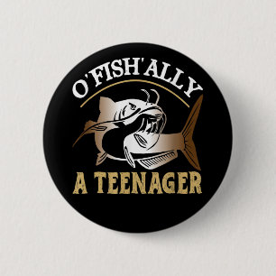  Retro O'Fishally Een tiener Ronde Button 5,7 Cm