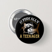 Retro O'Fishally Een tiener Ronde Button 5,7 Cm (Voorkant /achterkant)