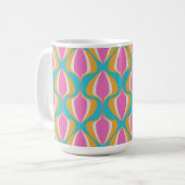 Retro Ogee  Blue Orange Pink Koffiemok (Voorkant links)