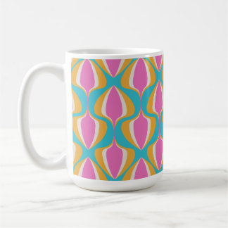 Retro Ogee  Blue Orange Pink Koffiemok