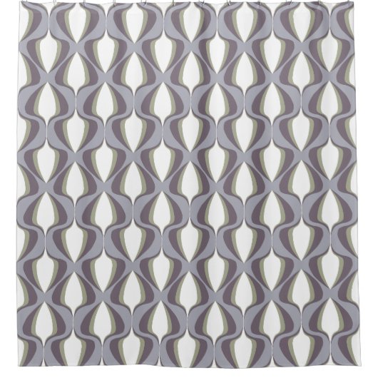 Retro Ogee  Grey Douchegordijn (Voorkant)