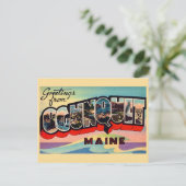 Retro Ogunquit ME Greetings Postcard Briefkaart (Staand voorkant)