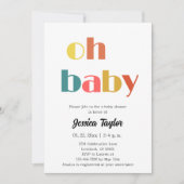 Retro Oh Baby Baby shower Uitnodiging (Voorkant)