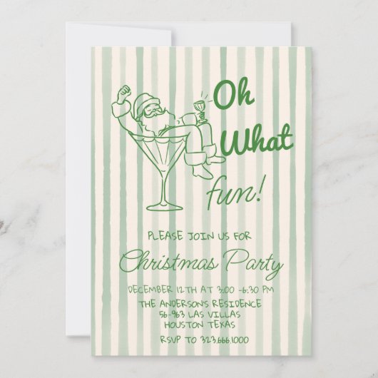 Retro Oh Wat een leuk Kerstfeest Kaart (Voorkant)