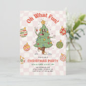 Retro Oh Wat Een Leuke Kerst Uitnodiging (Staand voorkant)