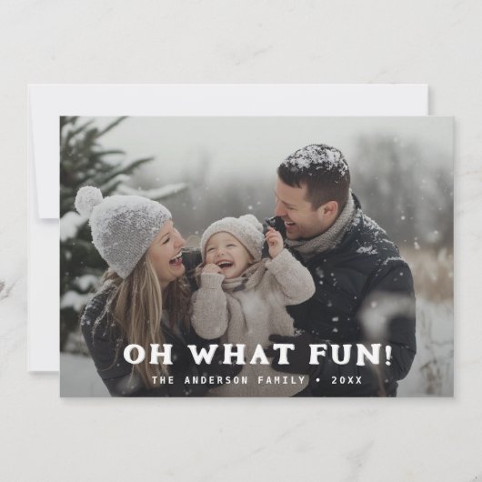 Retro Oh Wat Leuk Familie Kerstfoto Marine Feestdagenkaart (Voorkant)