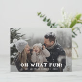 Retro Oh Wat Leuk Familie Kerstfoto Marine Feestdagenkaart (Staand voorkant)