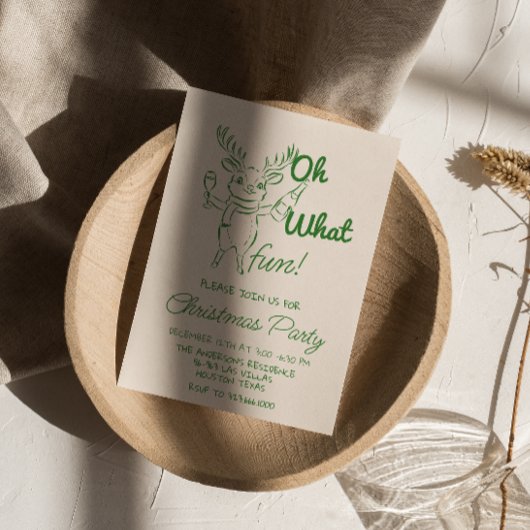 Retro Oh Wat Leuke Kerst Schattigee Rendieren Part Kaart