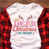 Retro Ohh Deer Kerstmis Is Hier Tri-Blend Shirt