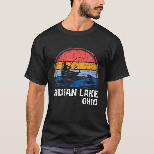  Retro Ohio Indian Lake Vist T-shirt (Voorkant)