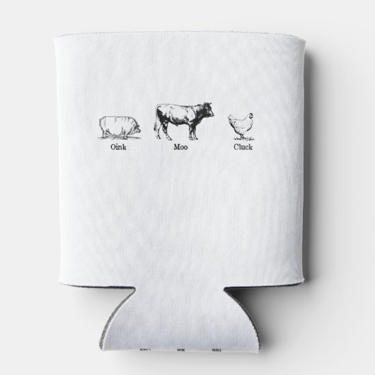 Retro Oink Moo Cluck Pig Koe Chicken Blikjeskoeler (Achterkant)