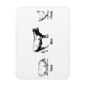 Retro Oink Moo Cluck Pig Koe Chicken Magneet (Verticaal)