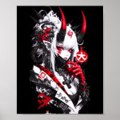 Retro Okami Girl Basic Japan Style Fox Cute Cool M Poster (Voorkant)