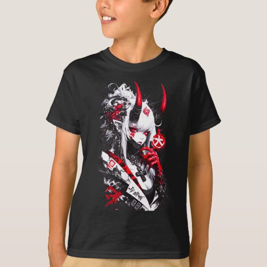 Retro Okami Girl Basic Japan Style Fox Cute Cool M T-shirt (Voorkant)