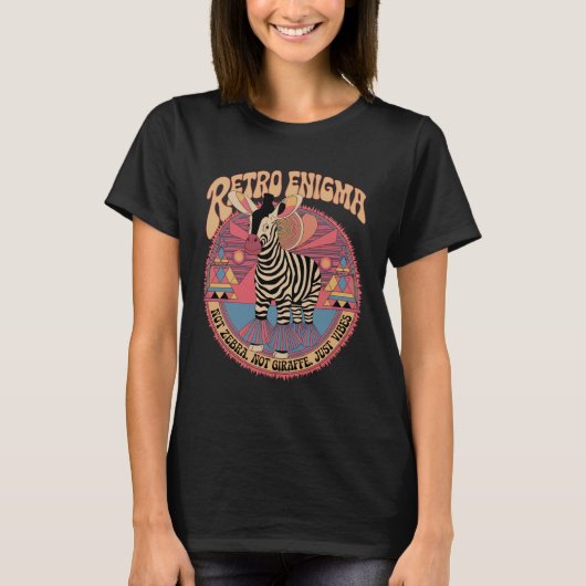 Retro Okapi Enigma Psychedelische Dierkunst T-shirt (Voorkant)