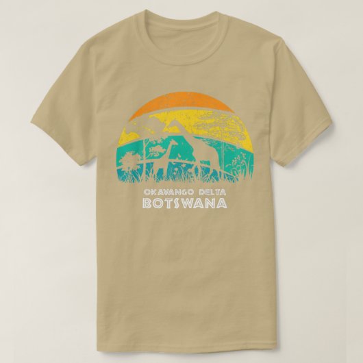  Retro Okavango Delta Botswana Africa Safar T-shirt (Design voorkant)