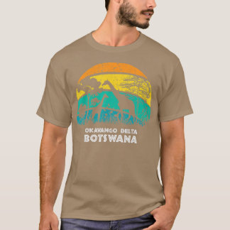 Retro Okavango Delta Botswana Africa Safar T-shirt