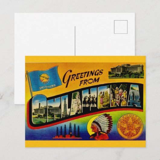 Retro Oklahoma Begroetingsansichtkaart Briefkaart (Voorkant / Achterkant)