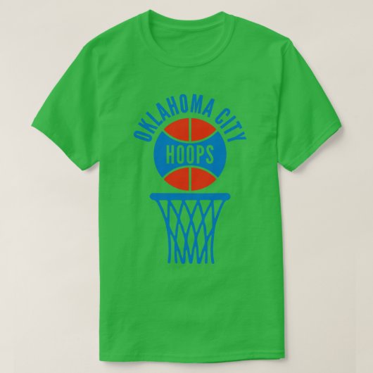Retro Oklahoma City Hoops Logo T-shirt (Design voorkant)