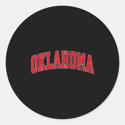 Retro Oklahoma Ok For Men Women Boys Girls Kids Ronde Sticker (Voorkant)