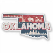 Retro Oklahoma State Car Sticker (Voorkant)