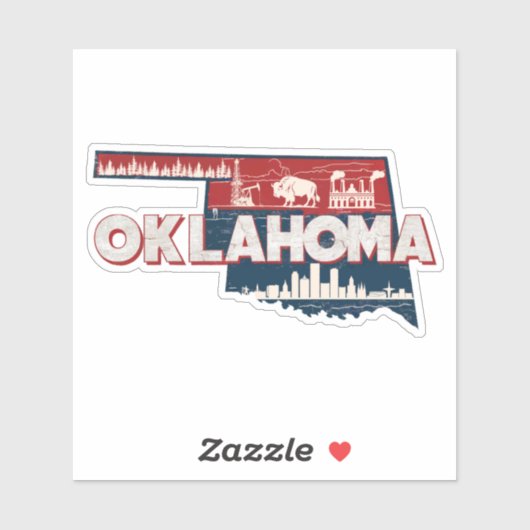 Retro Oklahoma State Car Sticker (Vel)